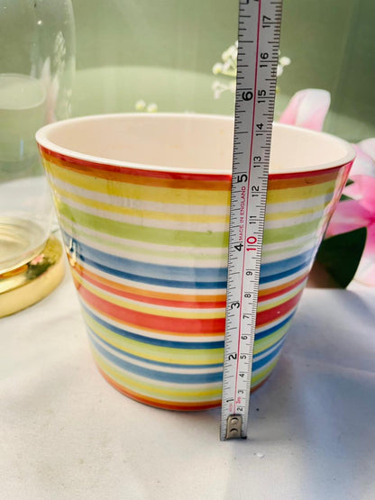 IKEA Multicolour Striped Ceramic Planter 5.25 in