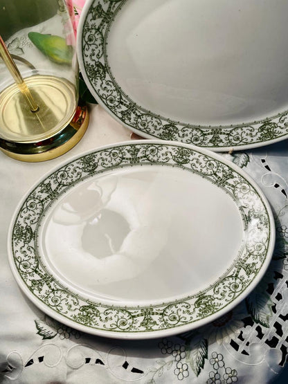 Steelite England Green Ornate Dinner Plates Set of 2 28 cm