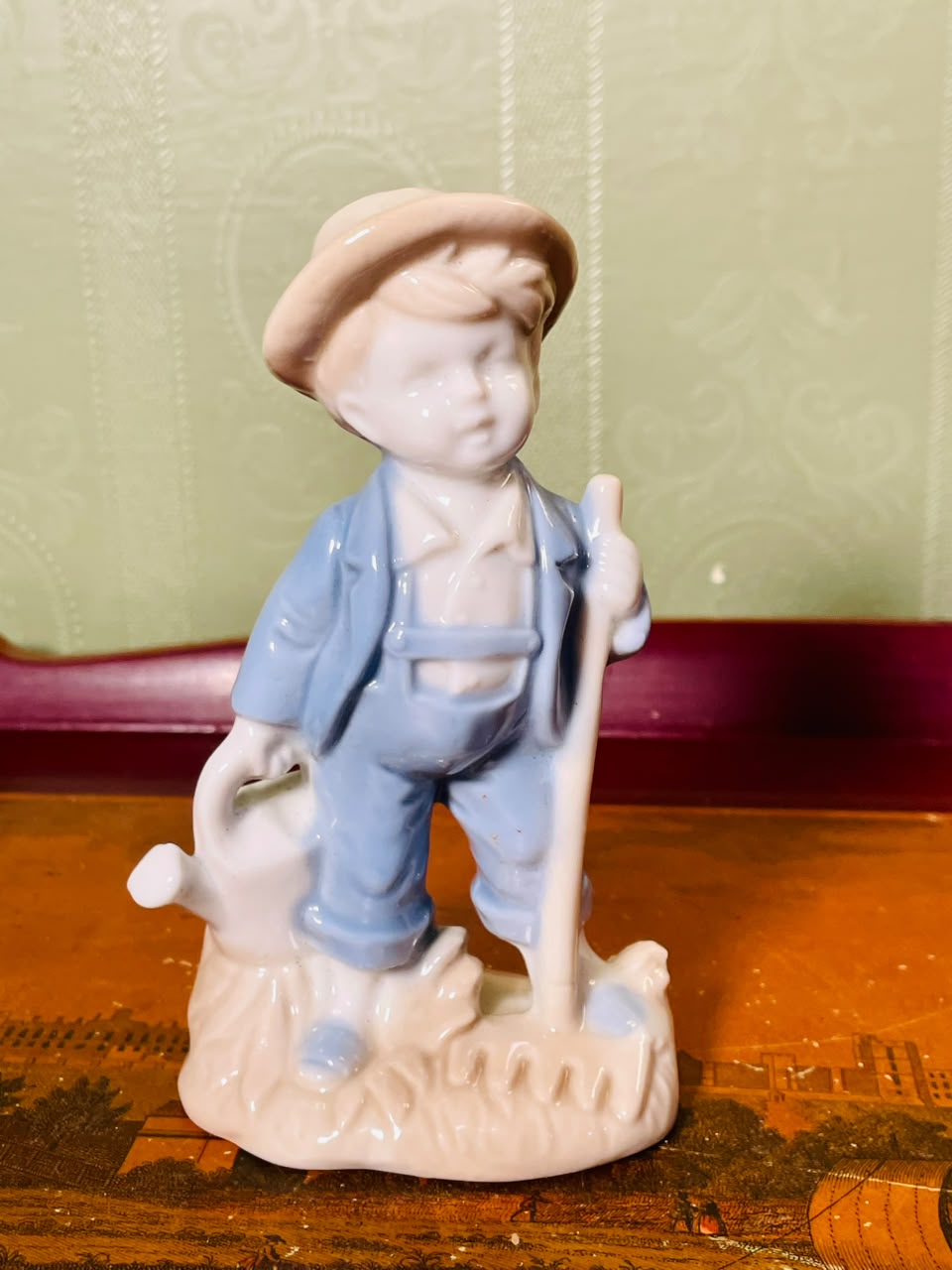 Vintage Porcelain Gardener Boy Figurine 5 Inch