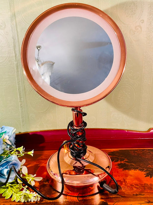 Rose Gold Lighted Vanity Mirror – 12 Inch