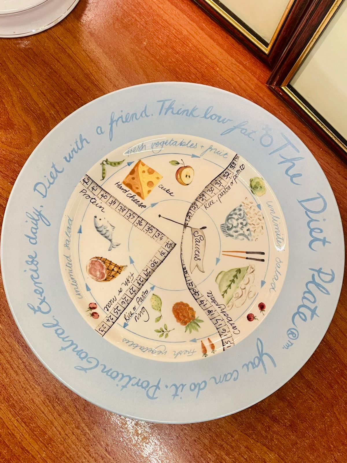 Royal Stafford plate, portion control plate, The Diet Plate, collectible dinnerware, made in England ceramics, healthy eating plate, kitchen wall decor plate, motivational dinnerware, wellness home accessories, gift for food lovers