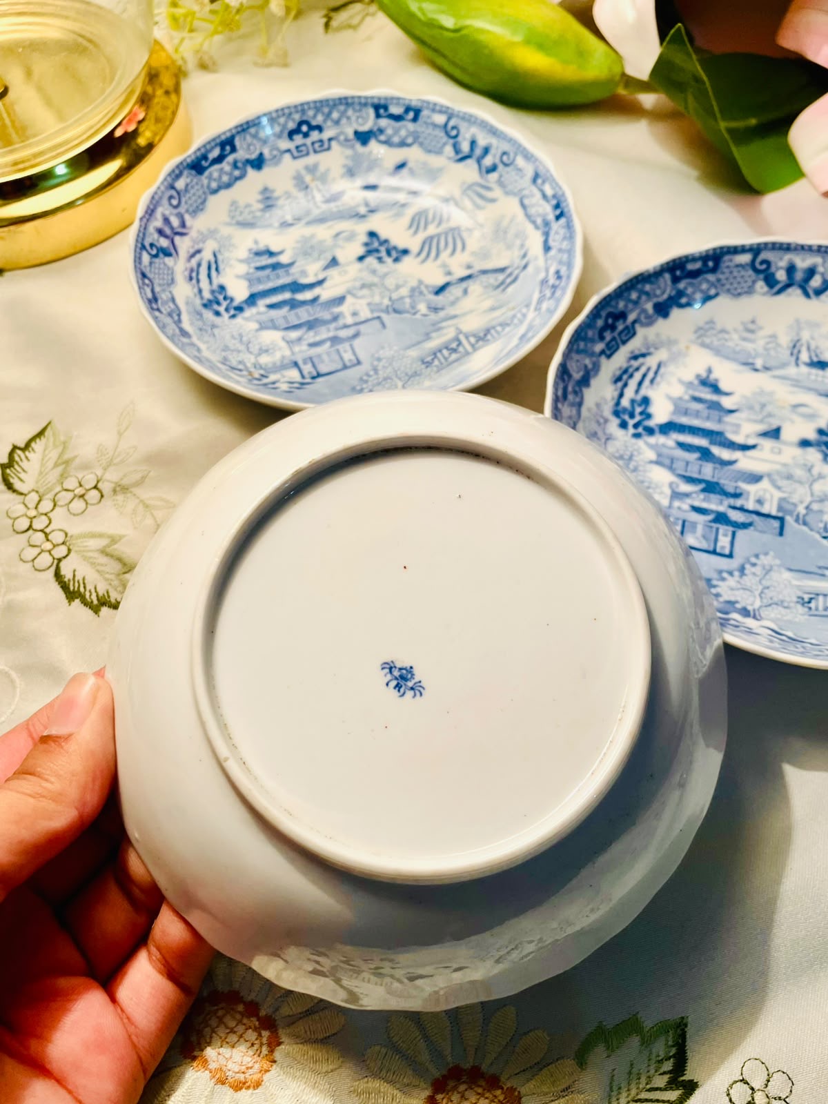 Vintage Blue Willow English Deep Plate – 5 Inch ( Each)