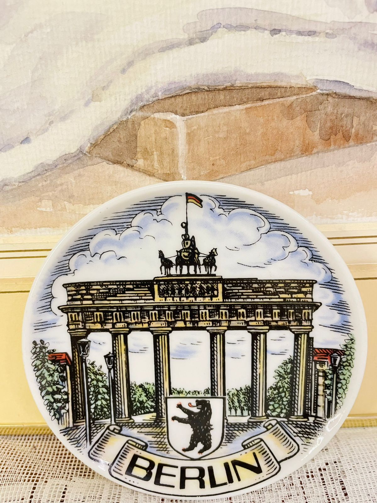 Berlin Brandenburg Gate Souvenir Plate – Vintage Collectible from Germany