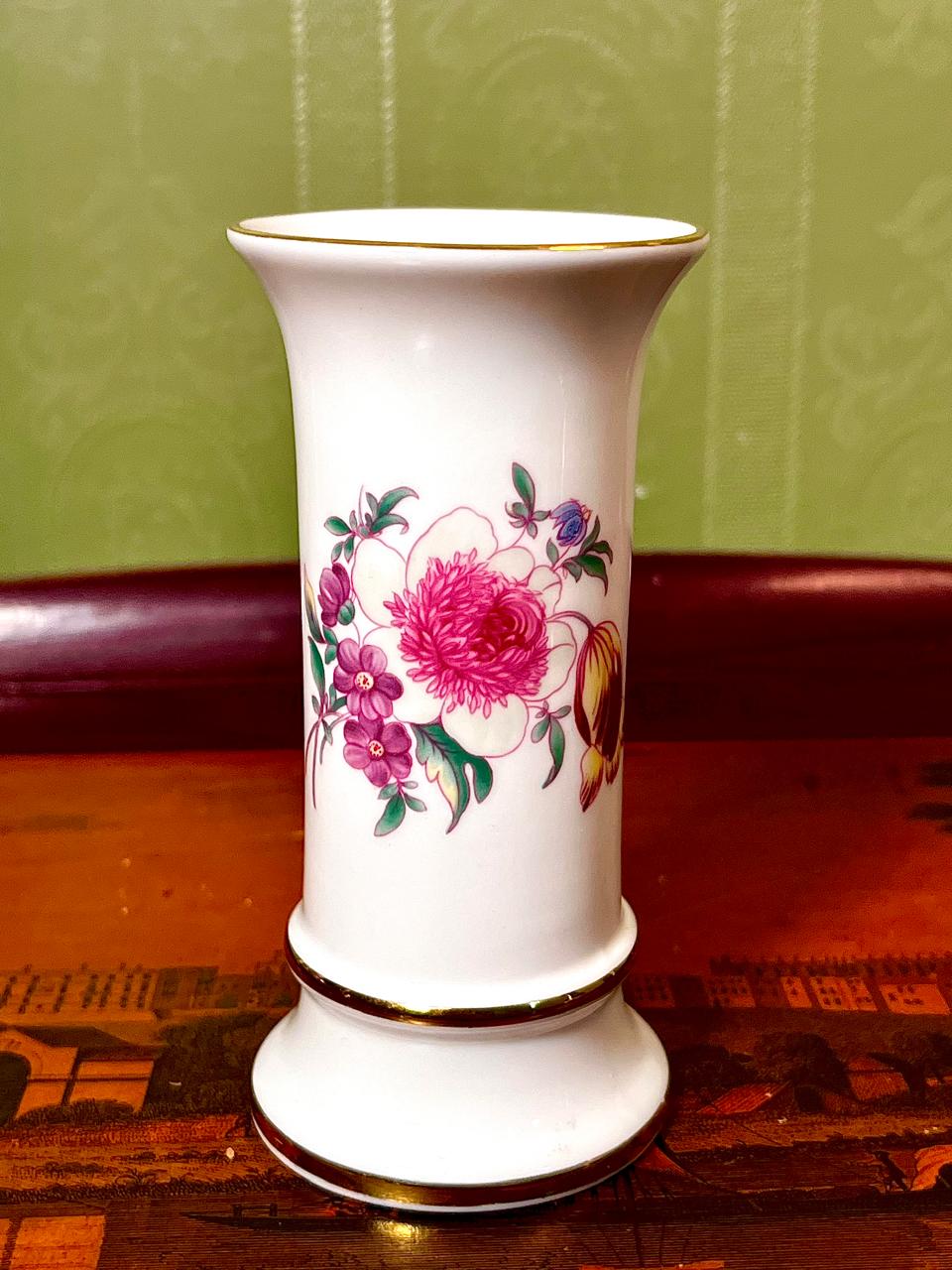 Coalport Bone China Floral Bud Vase with Gold Trim 6 Inch | Made in England