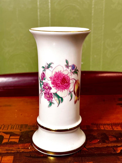 Coalport Bone China Floral Bud Vase with Gold Trim 6 Inch | Made in England
