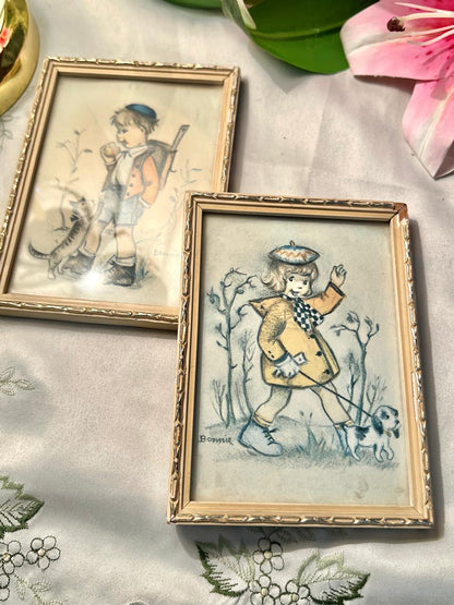 Bonnie Children & Pets Framed Painting Pair 6"