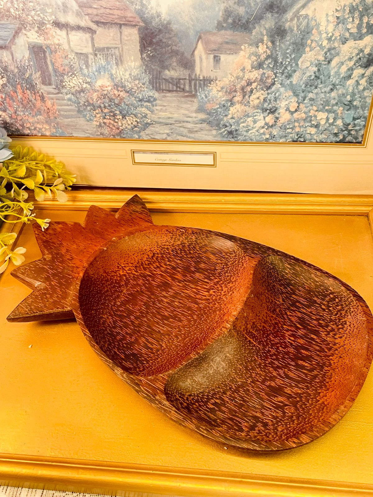 Pineapple Shaped Wooden Serving  Decorative Tray