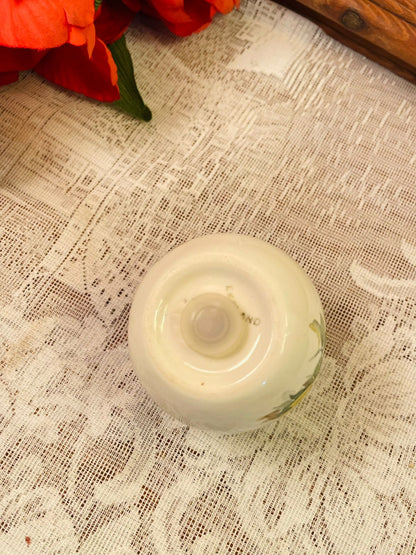 Vintage Yellow Rose Ceramic Pomander Ball Ornament