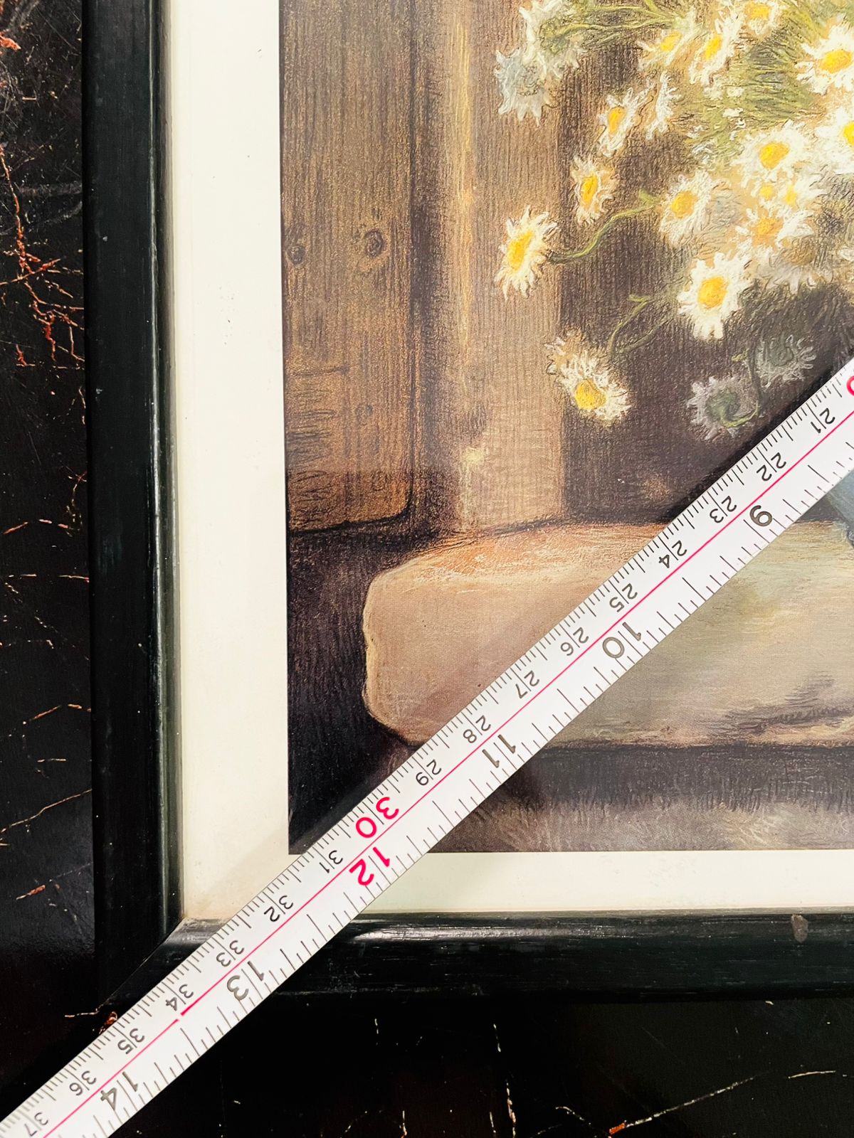 Vintage Framed Daisy Still Life Wall Art painting