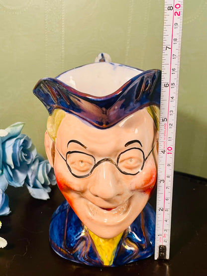 Vintage Character Toby Jug Ceramic Pitcher – 7 Inch