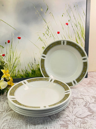 Set of 5 Vintage Steelite England Serving deep Plates 9 inch