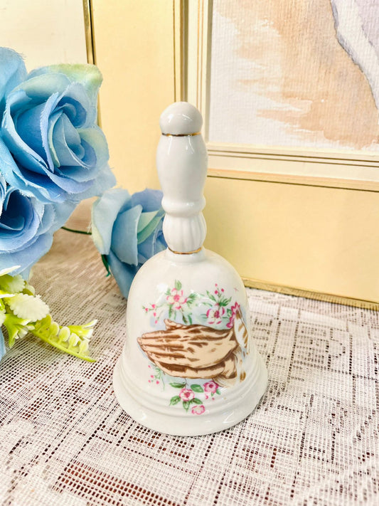 Vintage Porcelain Praying Hands Bell – Gold Trim