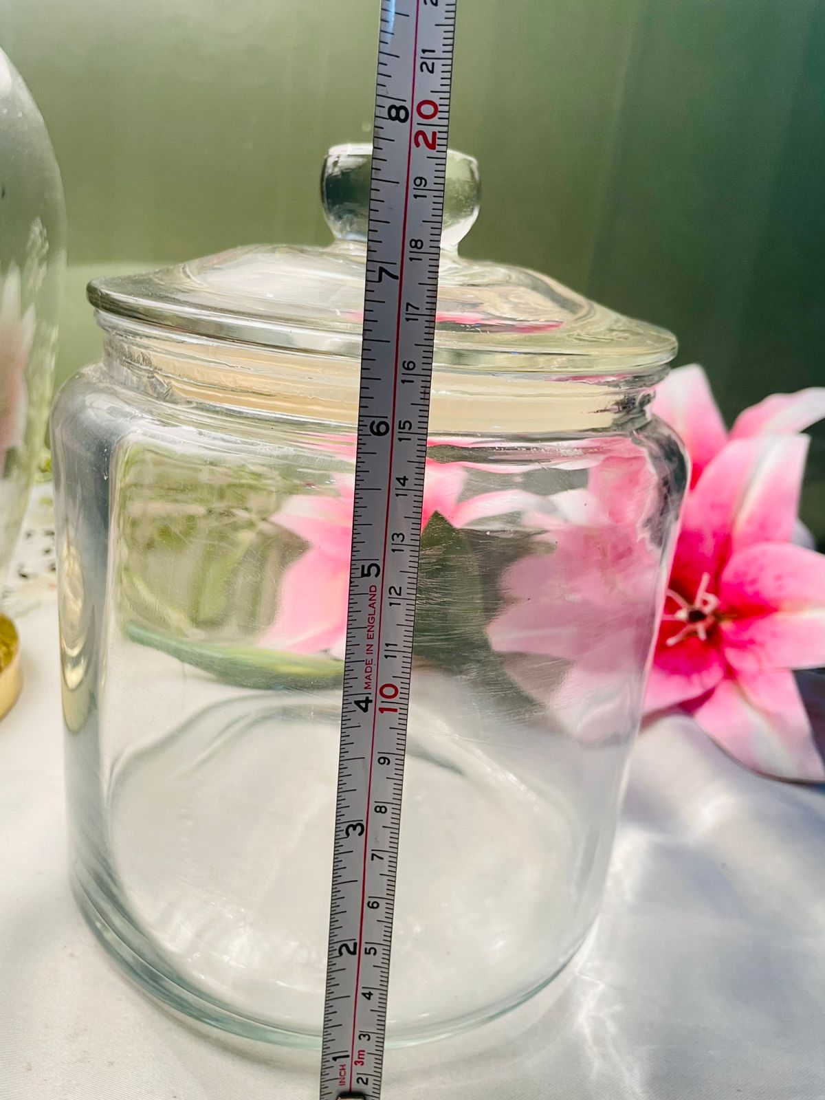 IKEA Large Clear Crystal Storage Jar with Lid 7 in