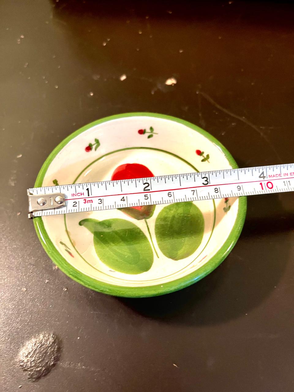 4 Inch Hand-Painted Ceramic Floral Trinket Bowl – Artisan Pottery