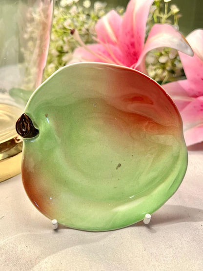 Carlton Ware Green & Red Apple-Shaped Dish 4 in
