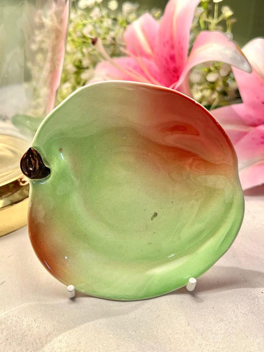 Carlton Ware Green & Red Apple-Shaped Dish 4 in