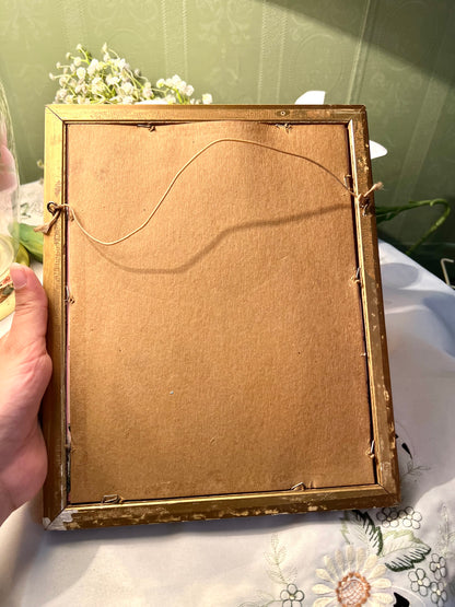 Vintage Rose Fairy Framed Print Gold-Tone Frame 26cm