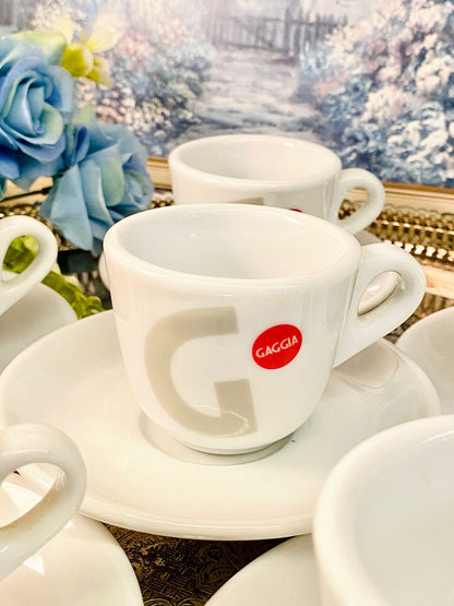 Gaggia Espresso 6 Cup Set – Vintage Café Style Porcelain