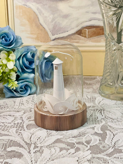 Vintage LED Lighthouse Glass Dome Candle