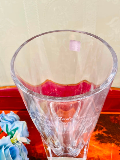 Engraved Clear Crystal Vase – 10 Inch