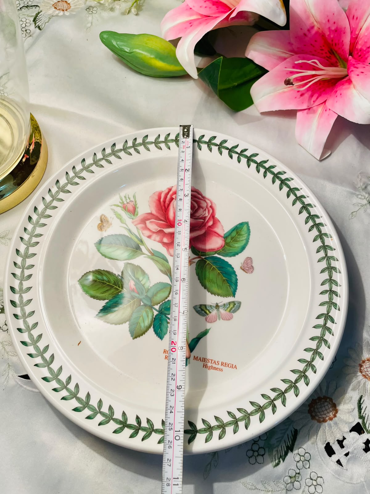 Portmeirion Botanic Garden Rose Large Serving Platter 10"
