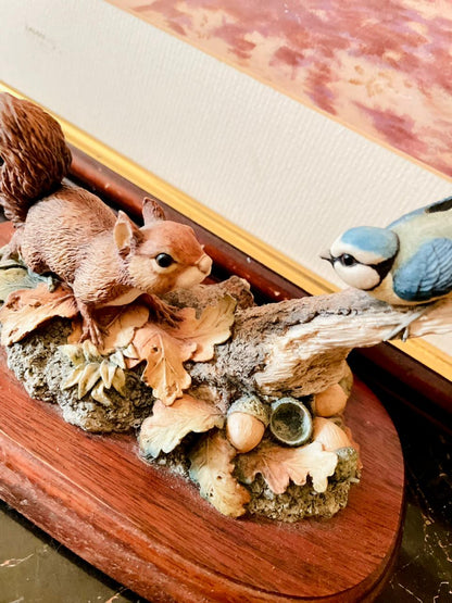 Border Fine Arts Figurine – Baby Squirrel & Blue Tit (1991, Handmade in Scotland)