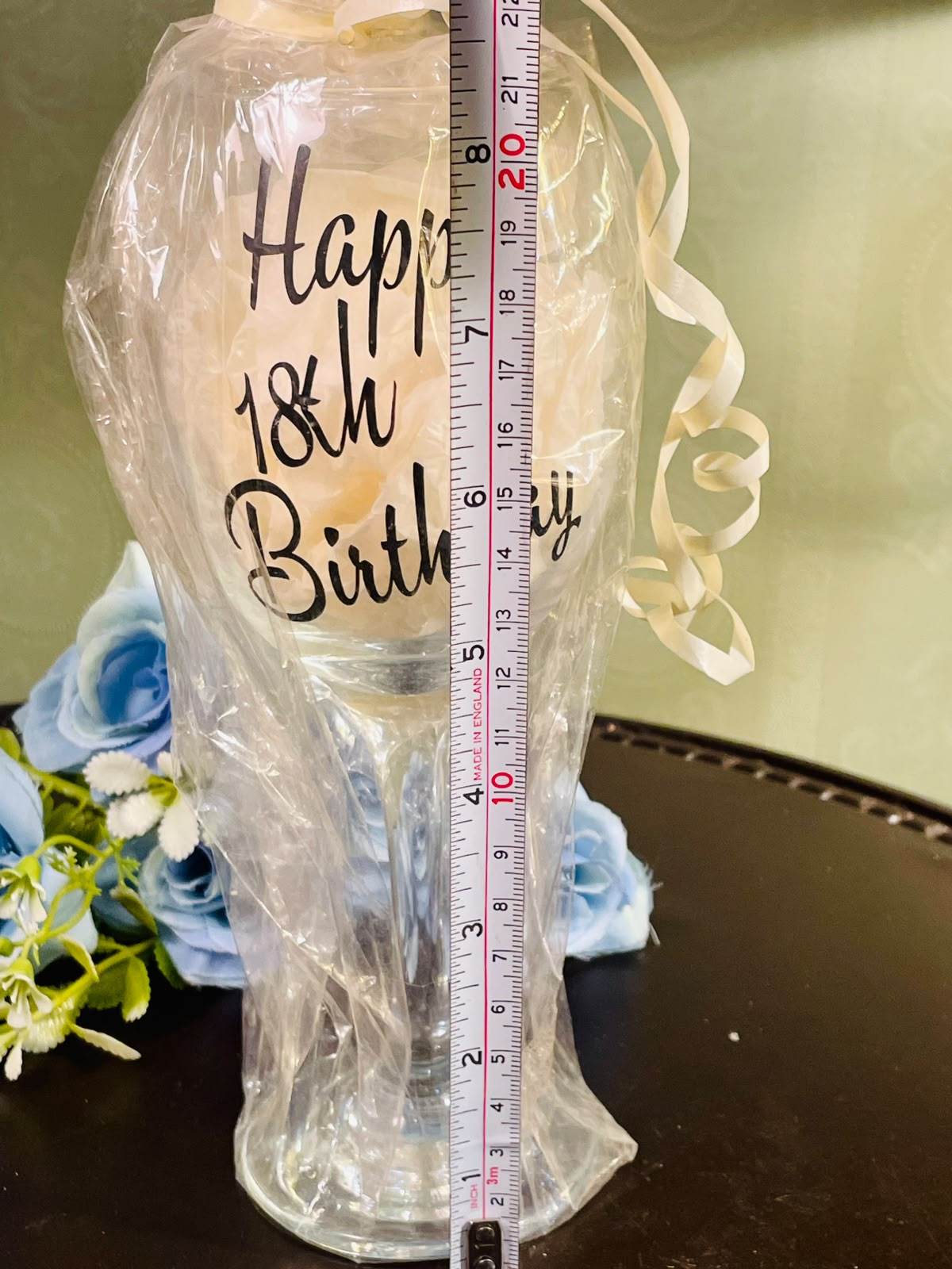 Personalised Crystal LED Candle with Glass Holder 22cm