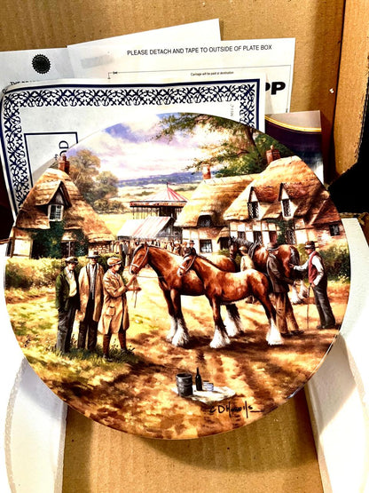 Vintage English Horse Fair Collector Plate 20 cm Boxed