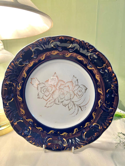 Yamasen Gold Collection Blue & Gold Decorative Plate 25cm