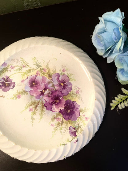 Vintage Floral Ceramic Trivet Coaster 6.5 Inch