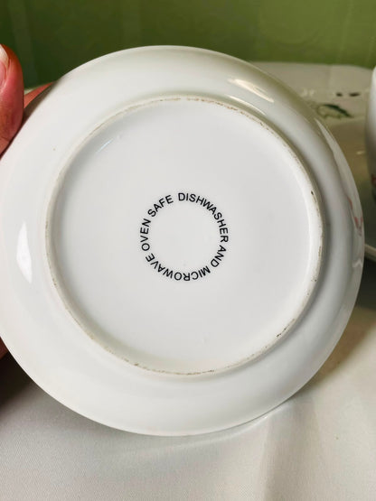 Red Poppy Oven-Safe Cup & Saucer 4-Piece Set 9 cm