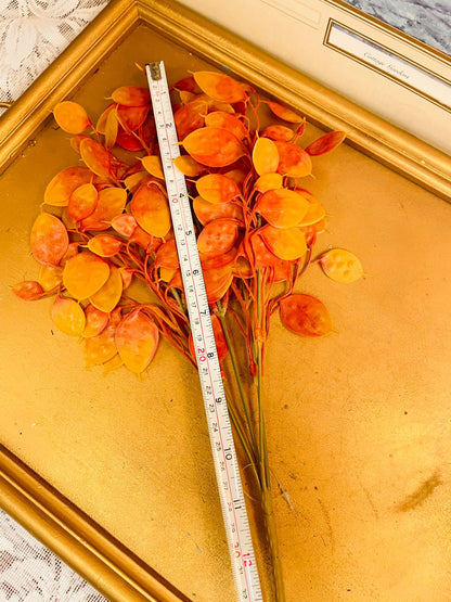 Orange Artificial Honesty Leaf Spray 13"