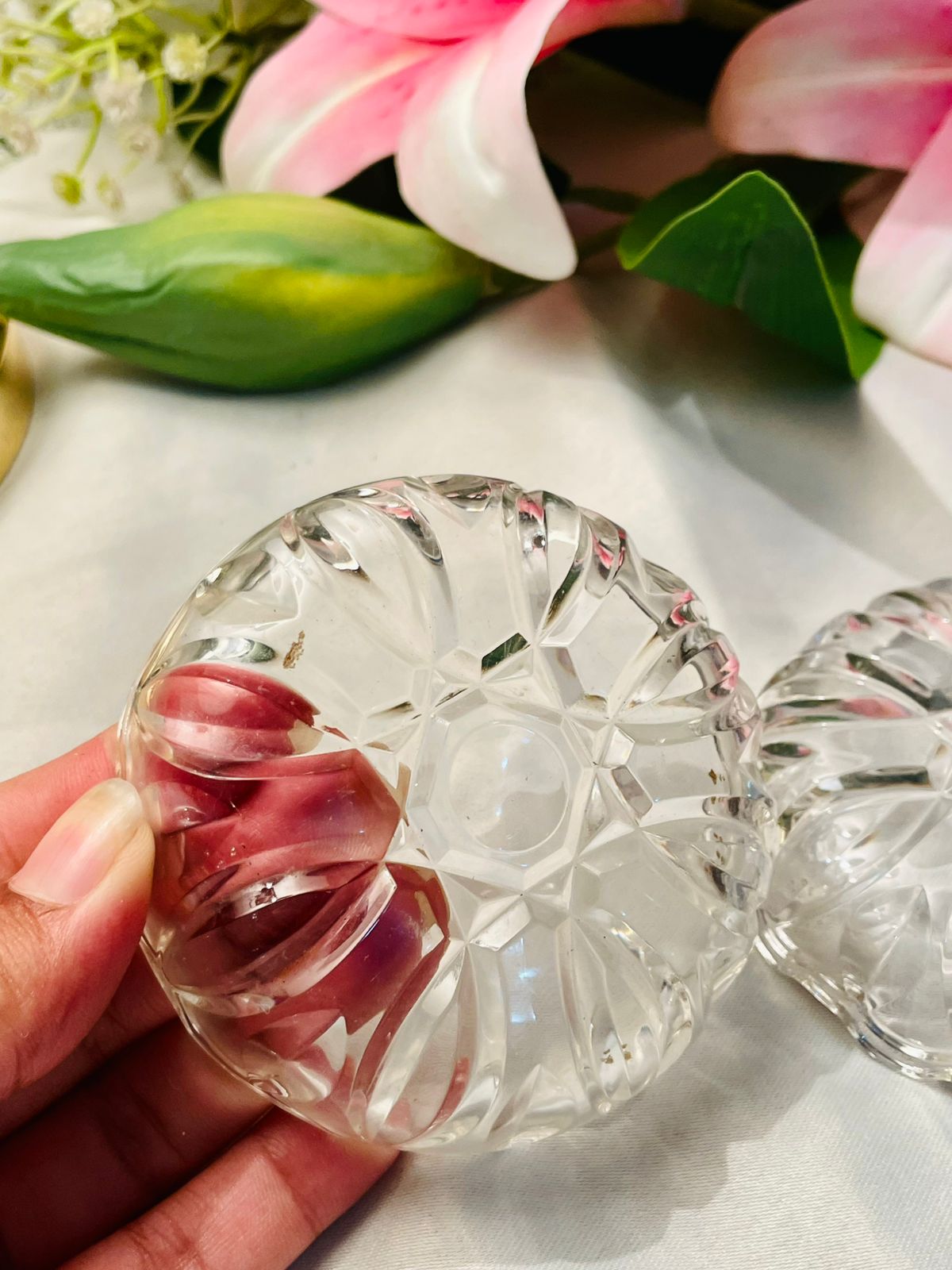 Crystal Scalloped candy jar , 10cm