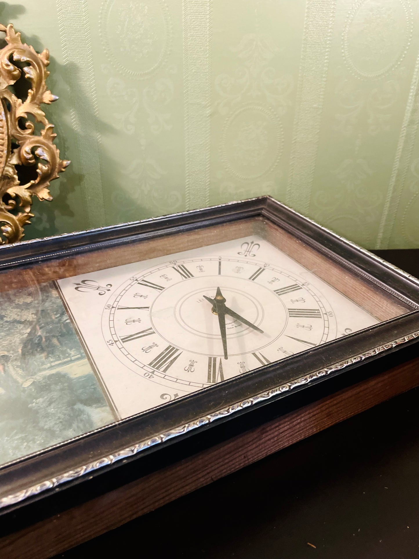 RARE FIND Lefming Picture Wall Clock 24 Inch Landscape Frame