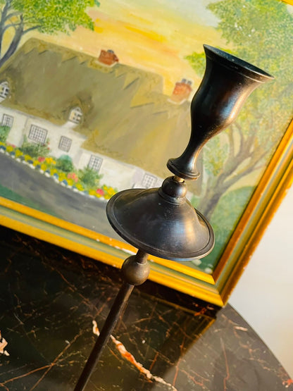 Tall Vintage brass Candlestick – Elegant Slim Candle Holder