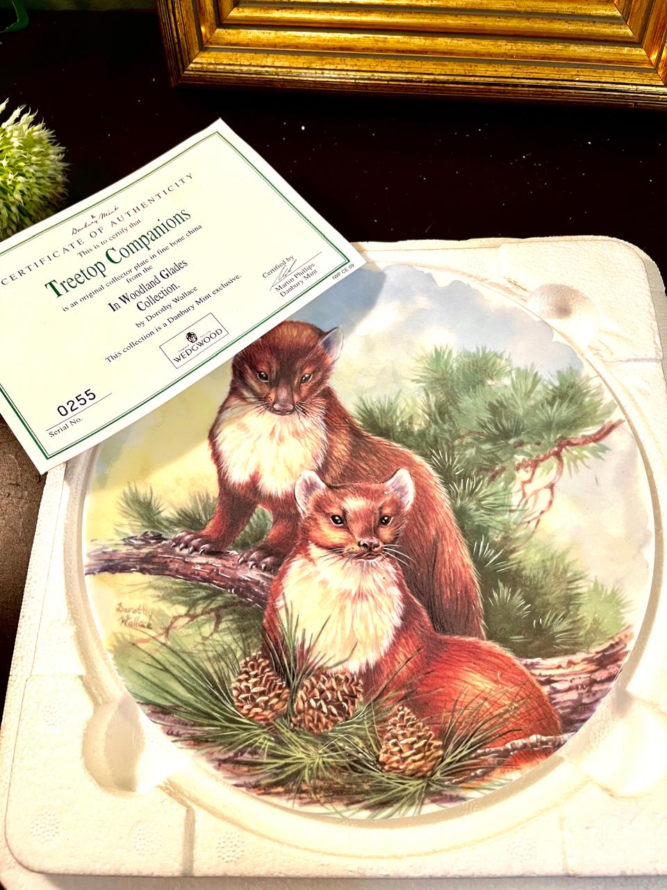 Wedgwood Boxed Decorative Plate Danbury Mint Woodland Glades Pine Marten Plate 20 cm