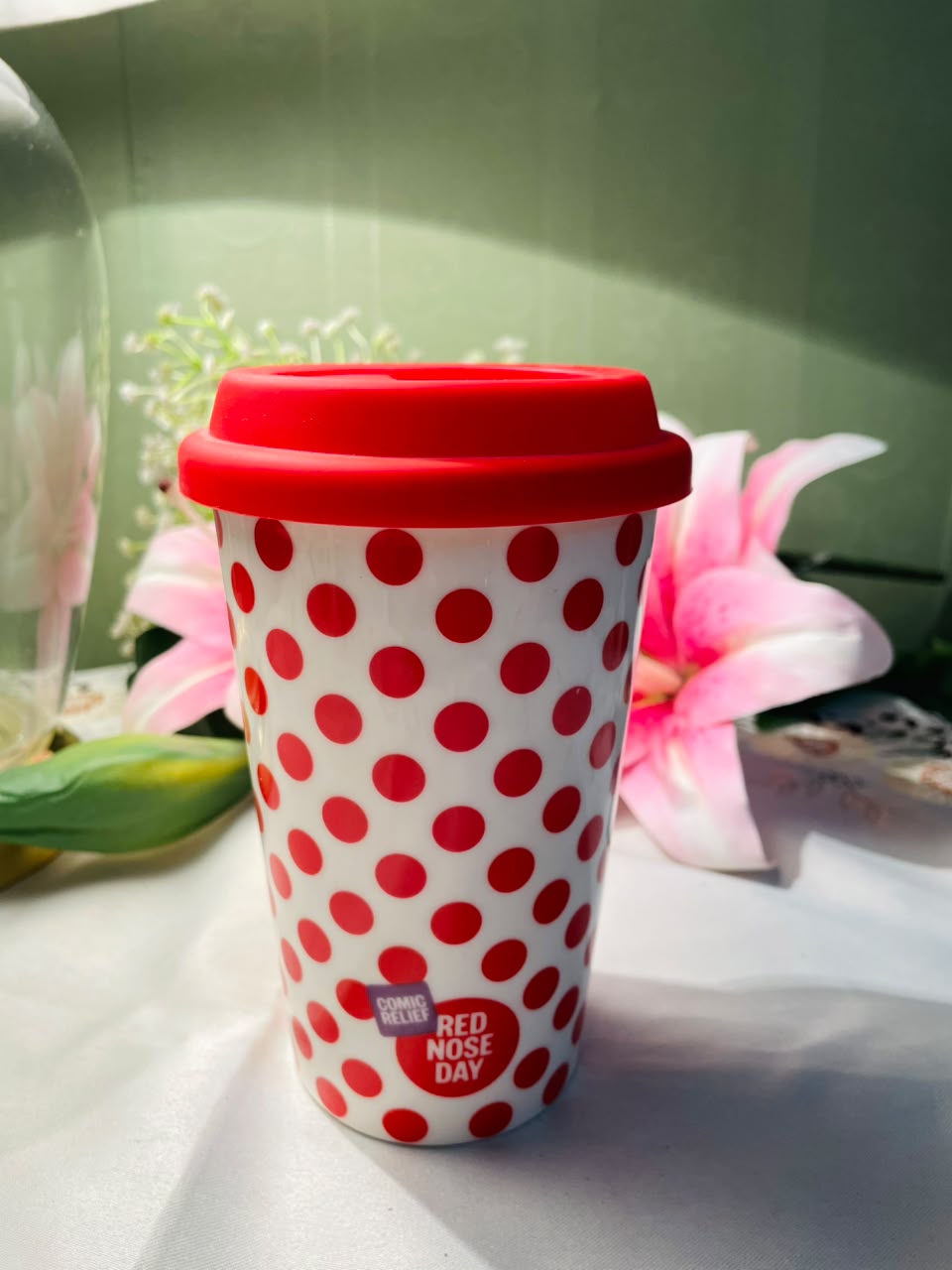 Comic Relief Red Nose Day Polka Dot Travel Mug Approx. 15 cm