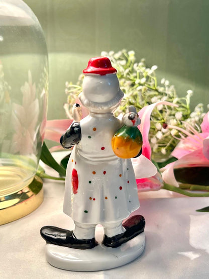 Colourful Clown Figurine Red Hat & Yellow Waistcoat 16cm