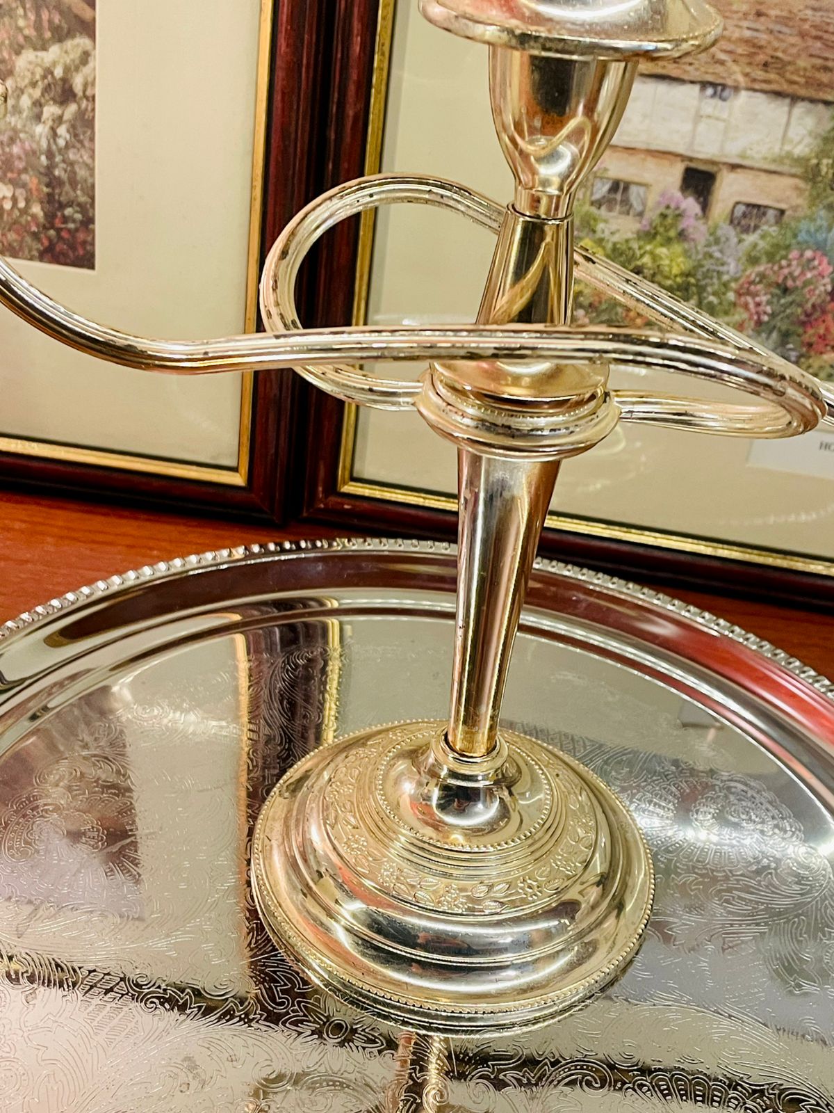 Vintage Silver 3-Arm Candelabra – Elegant Table Centrepiece