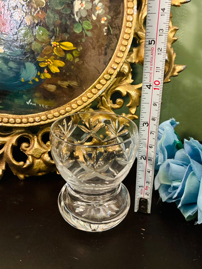 Vintage Clear Cut Crystal Footed Dessert Bowl
