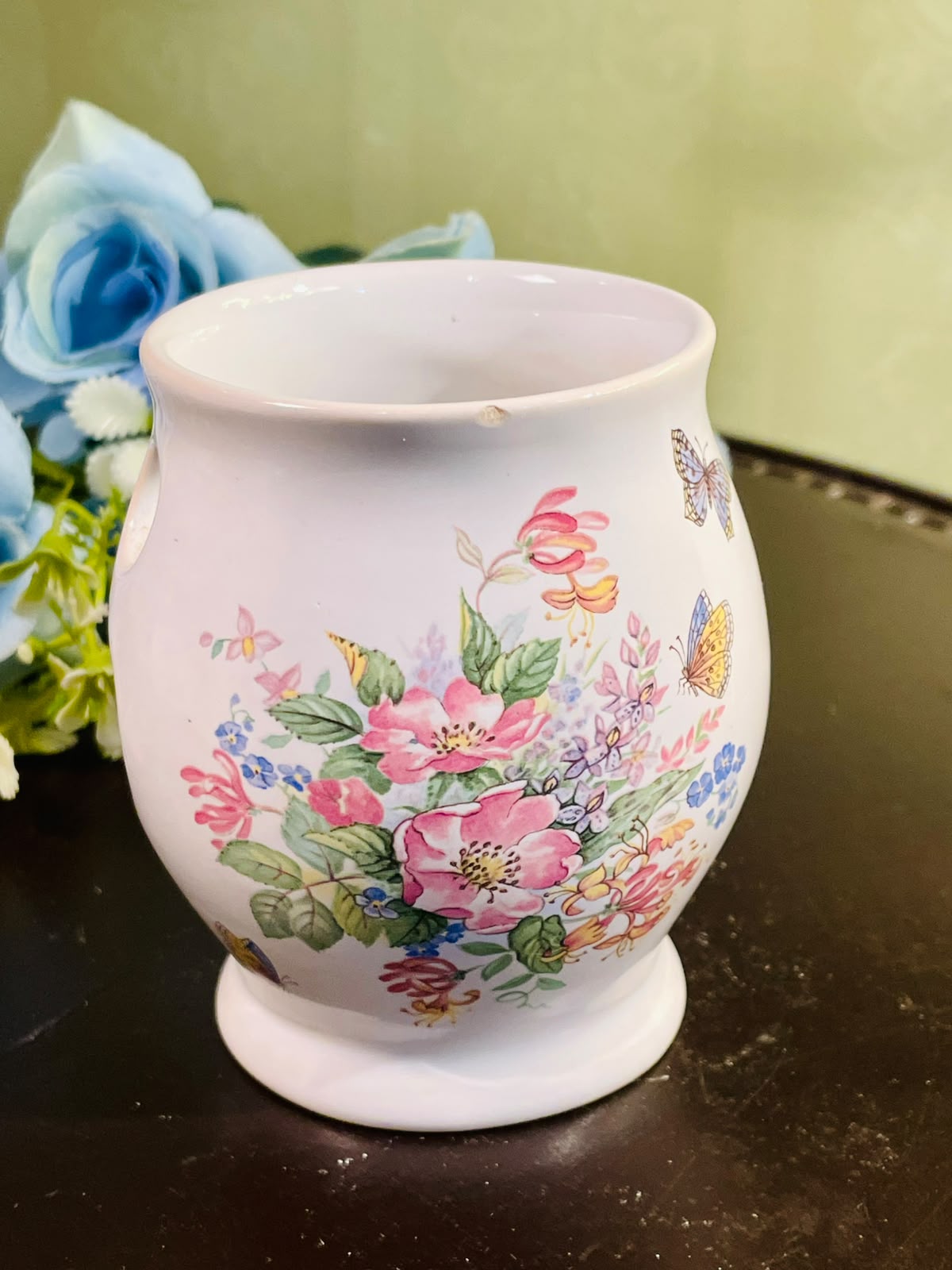 Butterfly Floral Ceramic Wax Melt & Oil Burner 10cm