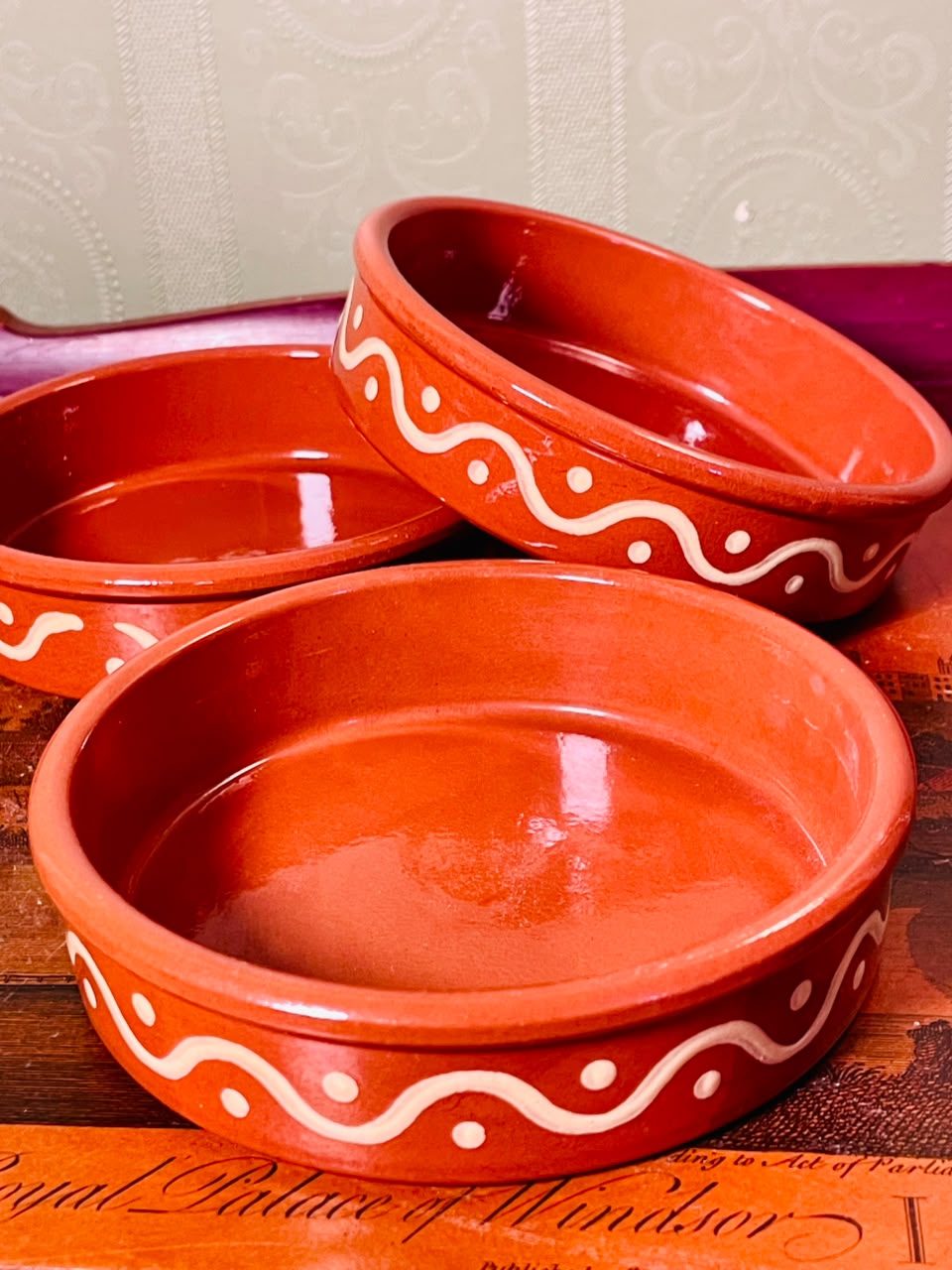 Terracotta Ceramic Baking Dishes 5 Inch – Set of 3