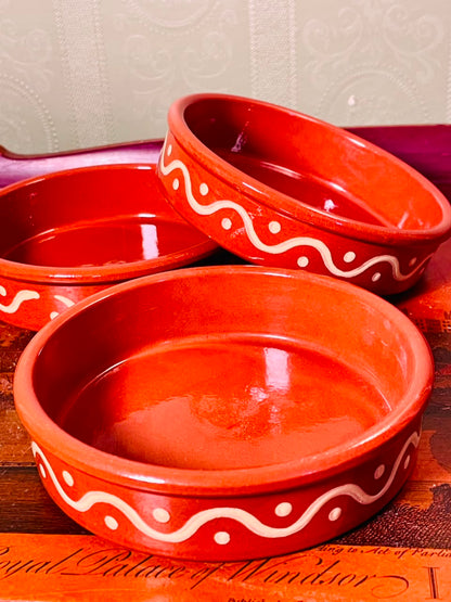 Terracotta Ceramic Baking Dishes 5 Inch – Set of 3