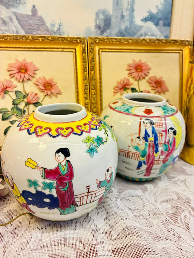 Vintage Porcelain Oriental Vases Pair (3200 each)
