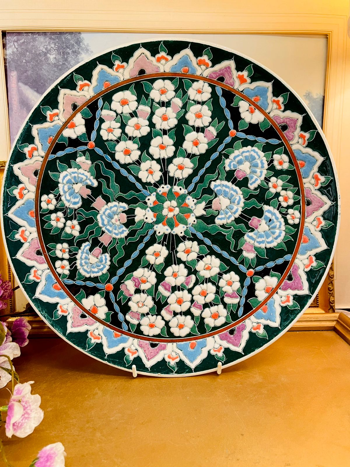 Handmade Turkish Kütahya Ceramic Wall Plate 12 in