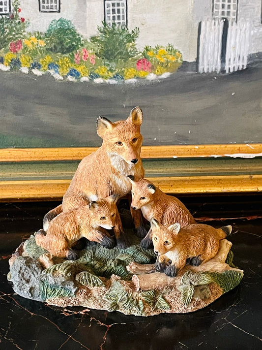 vintagefoxfigurine, foxfamilydecor, woodlanddecor, cottagecorepakistan, animalfigurines, sunsetkitchen, homedecorpk, tabletopdecor, englishdecorstyle, vintagestylepk, forestdecor, collectiblefigurine, resinfigurine, naturehomedecor, classicdecorpk