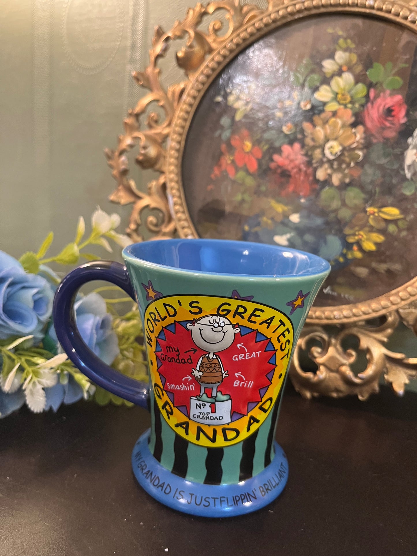 World’s Greatest Grandad Ceramic Mug – Colourful Vintage Novelty Cup