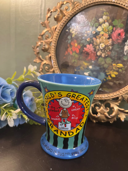 World’s Greatest Grandad Ceramic Mug – Colourful Vintage Novelty Cup