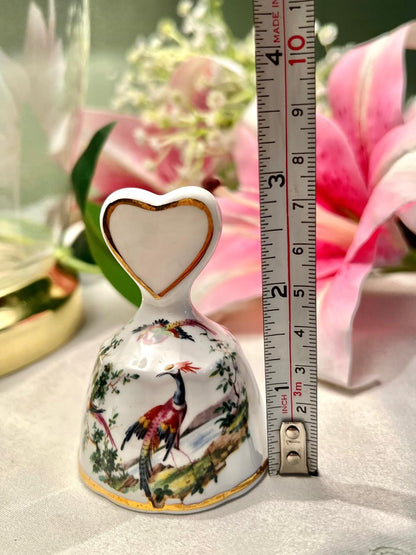 Fine Bone China Peacock Decorative Bell 4"