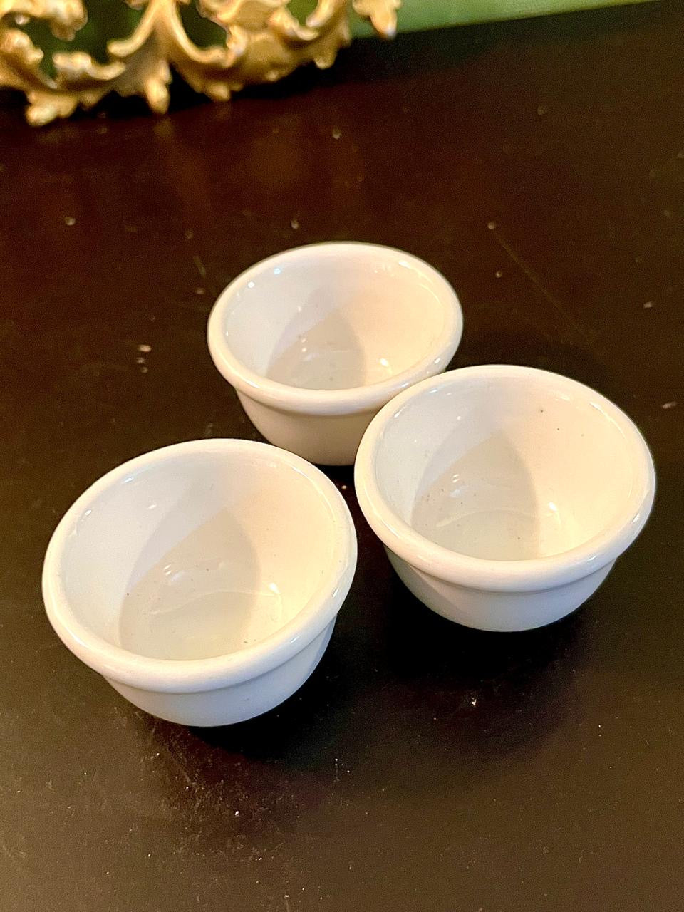 White Porcelain Mini Ramekin Bowls Set of 3